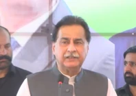national assembly speaker ayaz sadiq speaking to the media in lahore photo screengrab