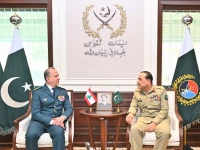 chief of army staff coas and chief of defence staff cdf field marshal syed asim munir and commander in chief of the lebanese armed forces general rodolphe haykal meet at the general headquarters ghq in rawalpindi photo ispr