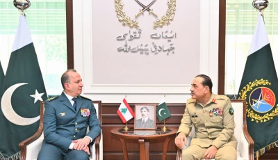 chief of army staff coas and chief of defence staff cdf field marshal syed asim munir and commander in chief of the lebanese armed forces general rodolphe haykal meet at the general headquarters ghq in rawalpindi photo ispr