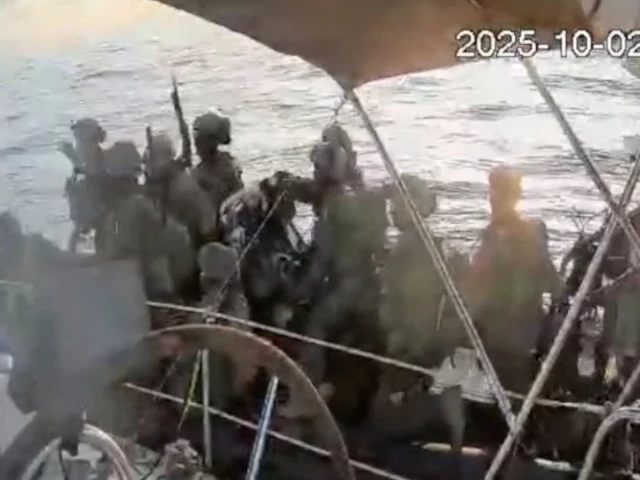 a screengrab from a live stream video shows israeli navy forces aboard the gaza bound vessel captain nikos part of the global sumud flotilla which flotilla organisers report has been intercepted october 2 2025 photo reuters