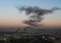afp photographer captures smoke rising near erbil international airport after an explosion on march 1 photo afp