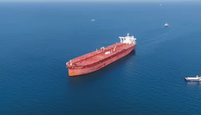 a drone view shows the malta flagged tanker agios fanourios i an oil tanker that sailed through the strait of hormuz arriving in iraq s territorial waters off basra iraq april 17 2026 photo reuters