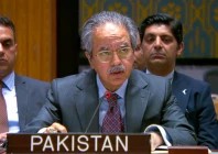 pakistan s permanent representative to the united nations asim iftikhar ahmad addressing the united nation security council photo x