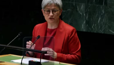 minister for foreign affairs of the commonwealth of australia penny wong addresses the 79th united nations general assembly at u n headquarters in new york u s september 27 2024 photo reuters