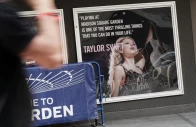 photo signage depicting taylor swift outside madison square garden reuters