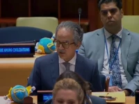 pakistan s permanent representative to the un ambassador asim iftikhar ahmad addressing the a high level united nations event marking the international day for dialogue among civilisations screengrab