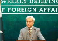 foreign office spokesperson tahir andrabi speaking at the foreign office s weekly press briefing screengrab