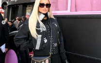 paris hilton djs atop double decker bus at karl lagerfeld campaign in new york