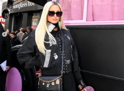 paris hilton djs atop double decker bus at karl lagerfeld campaign in new york