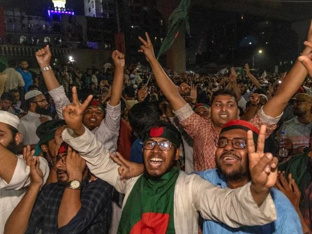 people celebrate after the interim government officially banned all the activities of the bangladesh awami league until the trial of the party and its leader following the demand of the protesters in dhaka bangladesh may 10 2025 photo reuters people celebrate after the interim government officially banned all the activities of the bangladesh awami league until the trial of the party and its leader following the demand of the protesters in dhaka bangladesh may 10 2025 photo reuters