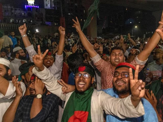 people celebrate after the interim government officially banned all the activities of the bangladesh awami league until the trial of the party and its leader following the demand of the protesters in dhaka bangladesh may 10 2025 photo reuters people celebrate after the interim government officially banned all the activities of the bangladesh awami league until the trial of the party and its leader following the demand of the protesters in dhaka bangladesh may 10 2025 photo reuters