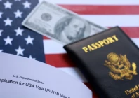 us flag mock passport and dollar banknote and h 1b visa application form are seen in this illustration taken september 26 2025 photo reuters