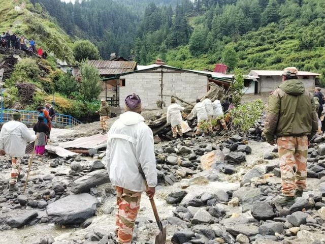View of the damage amid heavy rains in this image taken in Dharali, Uttarakhand, India August 6, 2025. Photo: Reuters