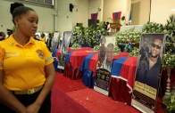 a member of the police attends the funeral of four haitian police officers two of whom were killed when an explosive drone accidentally detonated at a swat base in august on the outskirts of port au prince in kenscoff haiti september 6 2025 photo reuters