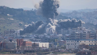 an israeli air strike on the city of tyre lebanon photo reuters
