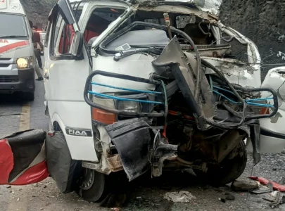 four killed as passenger van collides with dumper on swat motorway four killed as passenger van collides with dumper on swat motorway