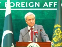 foreign office spokesperson tahir hussain andrabi speaking at the fo weekly press briefing january 1 photo x fo