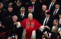 pope leo xiv meets with bishops priests deacons consecrated persons seminarians and pastoral workers at the catholic cathedral of the holy spirit known as the st esprit cathedral during his first apostolic journey in istanbul turkey november 28 2025 photo reuters