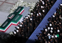 iranian president masoud pezeshkian with officials attend a prayer during a public farewell ceremony in tehran july 5 photo reuters