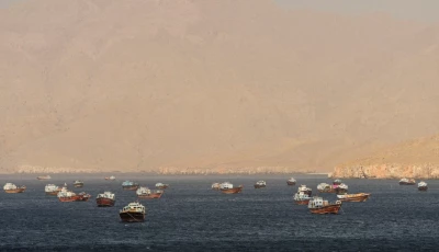 vessels in the strait of hormuz musandam oman on may 15 2026 photo reuters