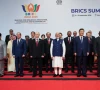 brics leaders including china russia and india entered a second day of talks in new delhi discussing inclusive global growth after reaching rare agreement calling for calm in the middle east photo afp