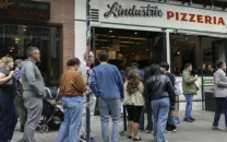 in new york waiting in line becomes a social scene