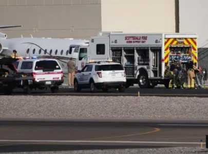 private jet crash at scottsdale airport kills one injures four in runway collision