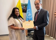 ambassador asim iftikhar hands over a letter by the deputy prime minister ishaq dar to president of the un security council for june 2026 and permanent representative of colombia to the un ambassador leonor zalabata torres concerning india s continued illegal actions and violations of the indus waters treaty iwt photo x