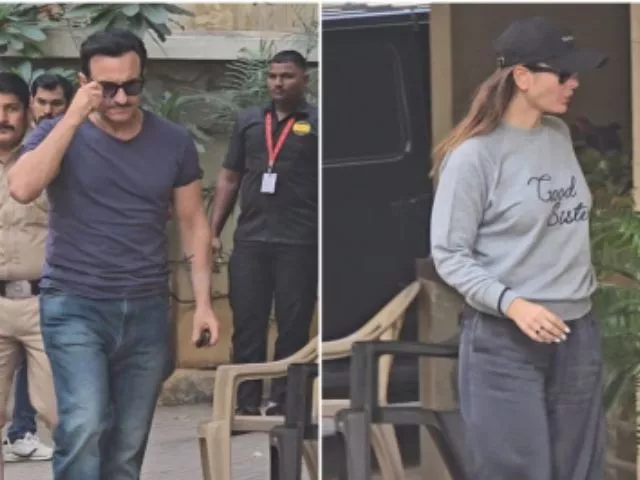 saif kareena step out with heavy security after knife attack saif kareena step out with heavy security after knife attack