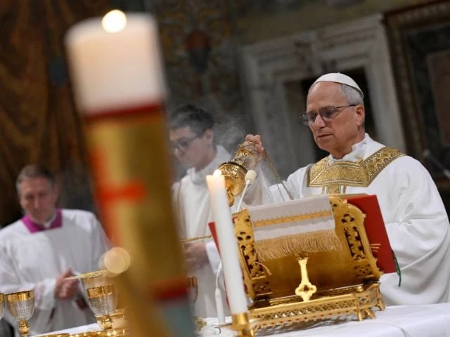 pope leo xiv conducts mass in the sistine chapel at the vatican may 9 2025 vatican media handout via photo reuters pope leo xiv conducts mass in the sistine chapel at the vatican may 9 2025 vatican media handout via photo reuters