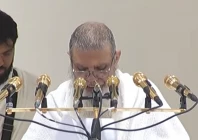 sheikh ali al hudhaify delivering the 2026 hajj sermon at masjid namirah in the plains of arafat screengrab