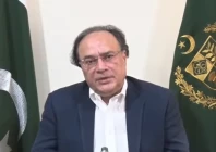 finance minister muhammd aurangzeb speaking in a televised recorded message screengrab