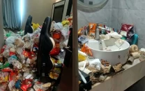 hotel room left filled with rubbish after guest s two year stay