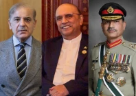 prime minister shehbaz sharif l president asif ali zardari c cdf field marshal asim munir r