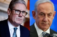 british prime minister keir starmer l israeli prime minister benjamin netanyahu r