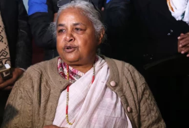 nepal s former chief justice sushila karki speaks with the media in kathmandu nepal january 30 2019 photo reuters
