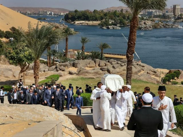 prince karim the 49th hereditary imam of the ismaili muslims was laid to rest in aswan egypt on sunday photo akdn