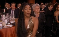 harrison ford s chip eating steals jessica williams thunder at sag awards 2025 harrison ford s chip eating steals jessica williams thunder at sag awards 2025
