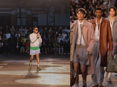 pharrell williams louis vuitton show dazzles with retro tailoring and indian inspired designs pharrell williams louis vuitton show dazzles with retro tailoring and indian inspired designs