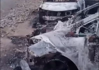 two government cars are destroyed as a result of a terrorist attack on a police station and customs office in dera ismail khan photo screengrab two government cars are destroyed as a result of a terrorist attack on a police station and customs office in dera ismail khan photo screengrab