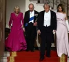 us president donald trump first lady melania trump britain s king charles and queen camilla walk in front of the grand staircase prior to a state dinner at the white house in washington dc us april 28 2026 photo reuters