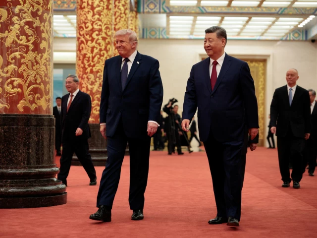 us president donald trump and chinese president xi jinping arrive to attend a state banquet at the great hall of the people in beijing china may 14 2026 photo reuters us president donald trump and chinese president xi jinping arrive to attend a state banquet at the great hall of the people in beijing china may 14 2026 photo reuters