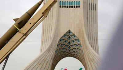 an image showing part of a missile system replica in tehran photo anadolu agency