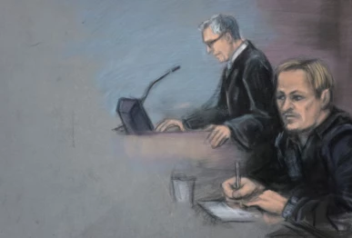 a court sketch shows lawyer petar sekulic and marius borg hoiby in room 250 of the oslo courthouse oslo norway march 19 2026 photo reuters