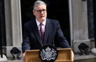 british prime minister keir starmer announces the timeline for his resignation following andy burnham s decisive victory last week in the makerfield by election outside 10 downing street in london britain june 22 2026 photo reuters