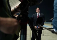 us secretary of state marco rubio speaks to the media upon his arrival at al bateen executive airport to discuss the interim deal between the us and iran with arab gulf allies in abu dhabi united arab emirates june 23 2026 photo reuters