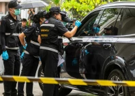 forensic police officers inspect the site of a shooting after former lawmaker chalong riewrang allegedly shot thongchai yenprasert president of the nonthaburi provincial administrative organisation in nonthaburi province on the outskirts of bangkok thailand august 10 2026 photo reuters forensic police officers inspect the site of a shooting after former lawmaker chalong riewrang allegedly shot thongchai yenprasert president of the nonthaburi provincial administrative organisation in nonthaburi province on the outskirts of bangkok thailand august 10 2026 photo reuters