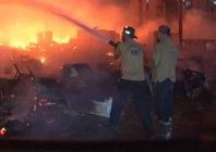 a fire that broke out at a furniture market near kamran chowrangi in karachi s gulistan e jauhar area was brought under control after a firefighting operation destroying around 35 shops and 10 to 12 shanties along with the goods stored inside them no casualties were reported photo express