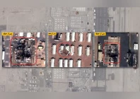 images of damage to camp buehring in kuwait released and annotated by iranian state affiliated media washington post illustration center row iranian state affiliated media background planet with post annotation
