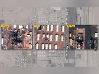 images of damage to camp buehring in kuwait released and annotated by iranian state affiliated media washington post illustration center row iranian state affiliated media background planet with post annotation